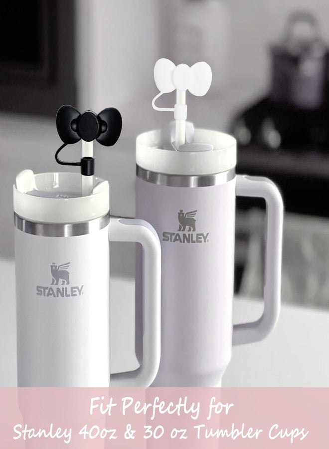 GAISHION 5 pcs Cute Bow Straw Covers Cap Toppers Tips Compatible with Stanley 40/30 oz Tumbler Cups,Reusable Cute Silicone Straw Lids Protectors for 0.4 in/10mm Stanley Cups Straws Accessories - Image 4